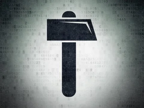 Construction concept: Hammer on Digital Data Paper background Stock Illustration