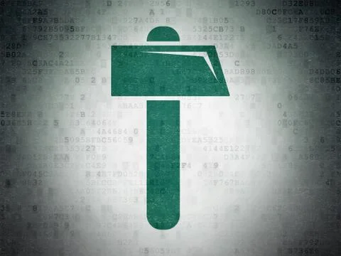 Construction concept: Hammer on Digital Data Paper background Illustrazione stock