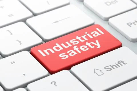 Construction concept: Industrial Safety on computer keyboard background Stock Illustration