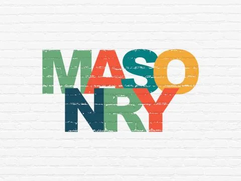 Construction concept: Masonry on wall background Stock Illustration