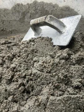 Construction concept, The mixing of stone, Cement, Sand together to make a .. Stock Photos