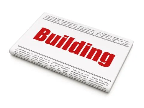 Construction concept: newspaper headline Building Ilustración de archivo