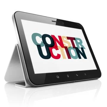 Construction concept: Tablet Computer with Construction on  display Stockillustratie