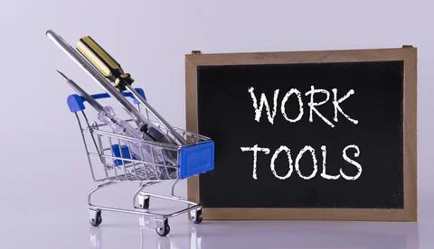 Construction concept tools Stock Photos