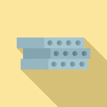 Construction concrete block icon, flat style Ilustração Stock