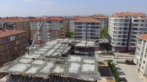 Construction concrete casting building house Stock Footage 108783495