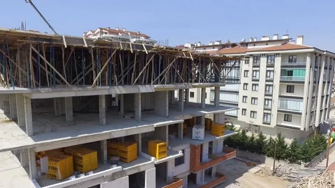 Construction concrete casting in konya Stock Footage 108782183