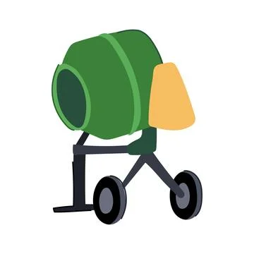 Construction concrete mixer cartoon vector illustration Illustrazione stock