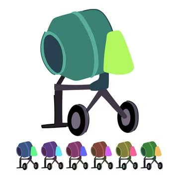 Construction concrete mixer vector cartoon graphic Stock Illustration