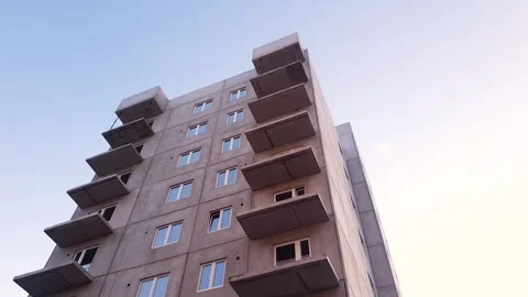 Construction of concrete slab apartment building, construction of apartment Vídeo Stock 280187856