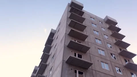 Construction of concrete slab apartment building, construction of apartment Vídeo Stock 280188111