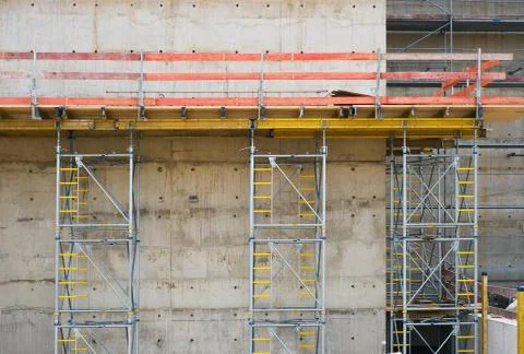 Construction with concrete wall Foto stock