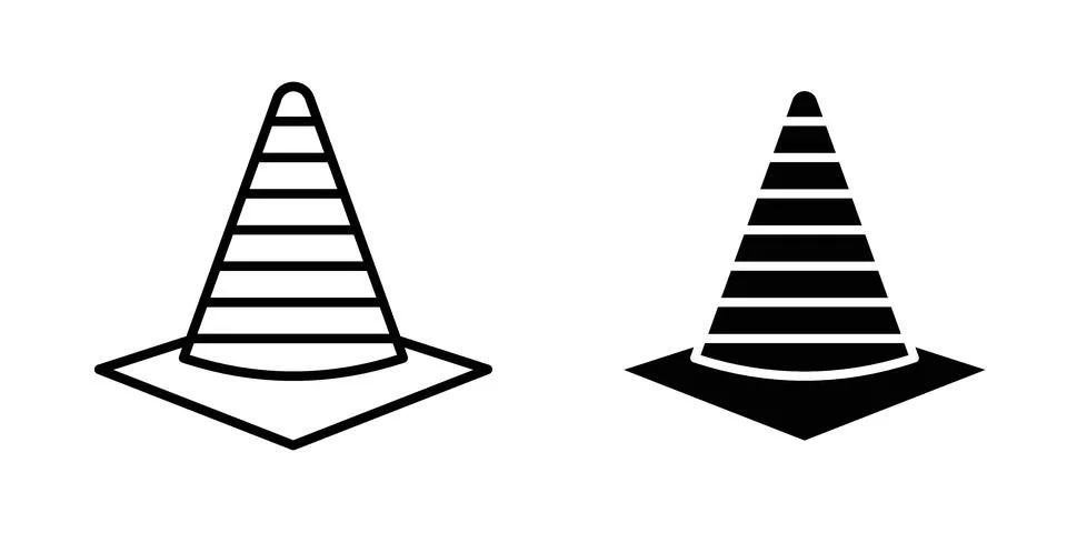 Construction cone icon for design projects and web UI Stock Illustration