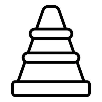 Construction cone icon outline vector. Engineer person 库存插图