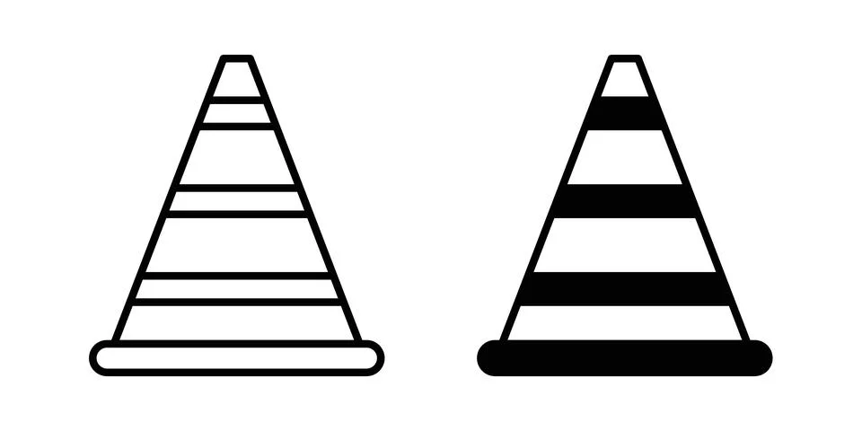 Construction cone icon vector symbol graphics Stock Illustration