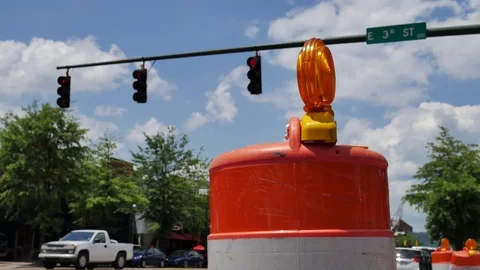Construction cones on the street 스톡 동영상 76507233