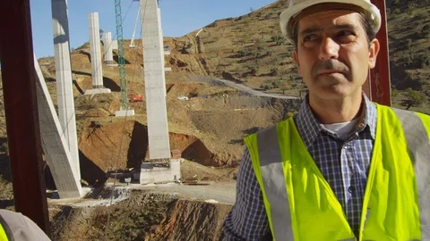 Construction, Construction Site, Engineer, Working, Latin, American, And, Stock Footage 95816669