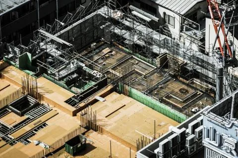 Construction construction site of a high-rise building Stock Photos