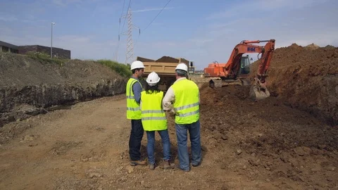 Construction, Construction Site, Outdoors, Day, Teamwork, Communication, Stock Footage 94017644
