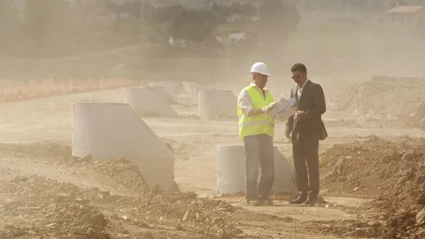 Construction, Construction Site, Outdoors, Day, Wide Shot, Lockdown, 20 Seconds Stock Footage 94019099