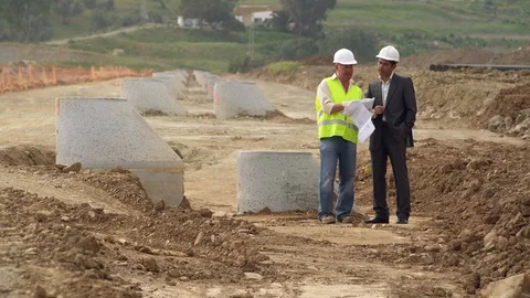 Construction, Construction Site, Outdoors, Day, Wide Shot, Lockdown, 30 Seconds Stock Footage 94019202