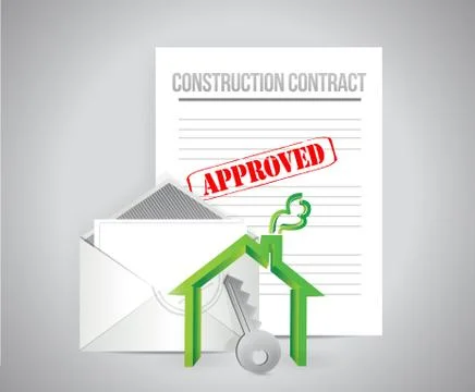 Construction contract approved concept Stock Illustration