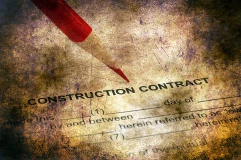 Construction contract grunge concept Stock Illustration