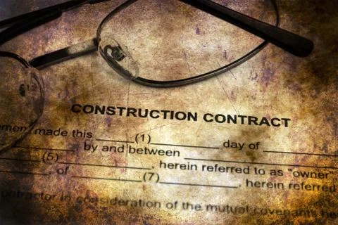 Construction contract grunge concept Stock Illustration