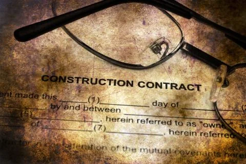 Construction contract grunge concept Stock Illustration