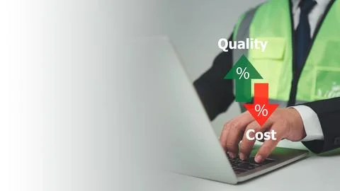 Construction cost planning, Cost calculation, Architect or engineer working.. Stock Photos