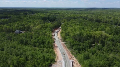 Construction on county road in Virginia Video stock 239676651