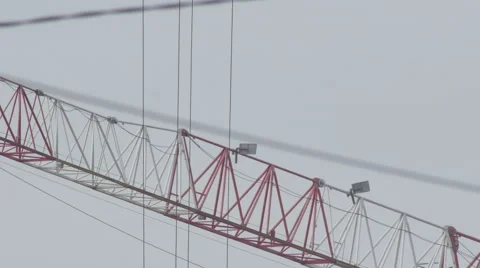 Construction crane 4K + HD _cables Stock Footage 43442570