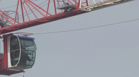 Construction crane 4K + HD _cockpit 4 Stock Footage 43395561
