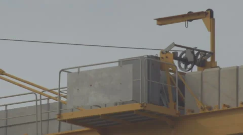 Construction crane 4K + HD _pulling mechanism Stock-Footage 43502285