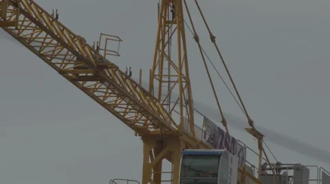 Construction crane 4K + HD _turning Stock Footage 43503037