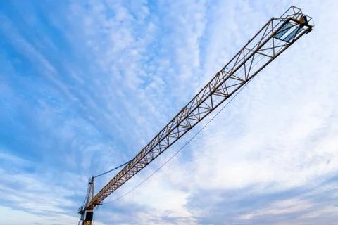 Construction Crane Aerial with dramatic sky Stock Photos