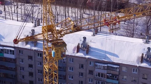 Construction crane. Aerial view 動画素材 72666678