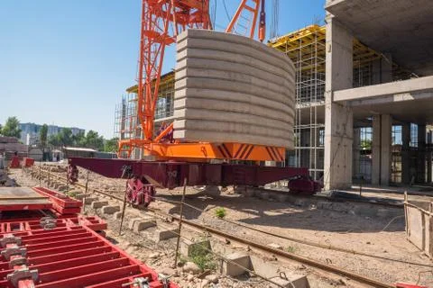 Construction crane and building Stock Photos