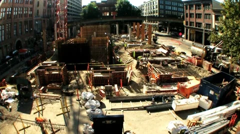 Construction crane and equipment.  Stock Footage 8631423