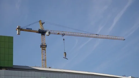 Construction crane apartment building Stock Footage 80807496
