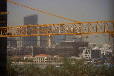 Construction crane on the background Foto stock