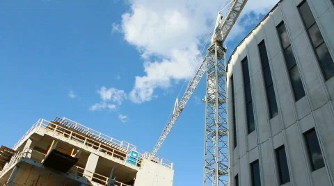 Construction crane in blue sky 2 Stock Footage 705850