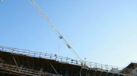 Construction crane in blue sky 4 Stock Footage 706007