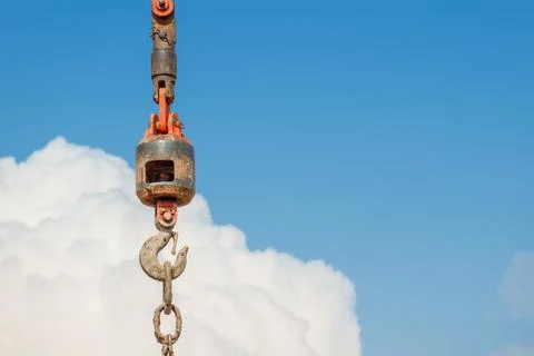 Construction crane With a blue sky background Stock-Fotos