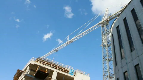 Construction crane in blue sky Stock Footage 704949