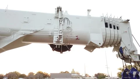 Construction Crane Boom at Sunset Pan Stock Footage 234199022