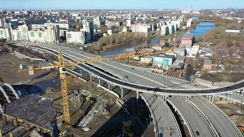 Construction crane at the building Stock Footage 118514586