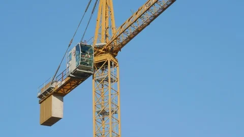 Construction Crane Building Site Industry Architecture Development Sky Work Video stock 107482677