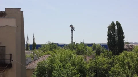 Construction Crane in the city Stock Footage 41380624