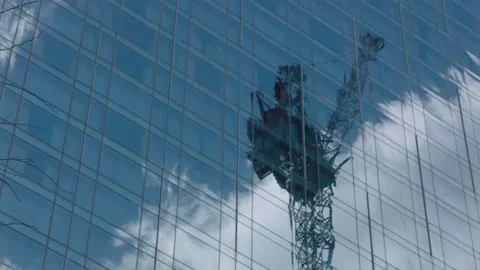 Construction crane clouds Video stock 194164781